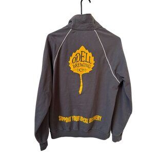 Odell Brewing Co Grey Zip Fleece Jacket Sz Large, Ft. Collins Colorado